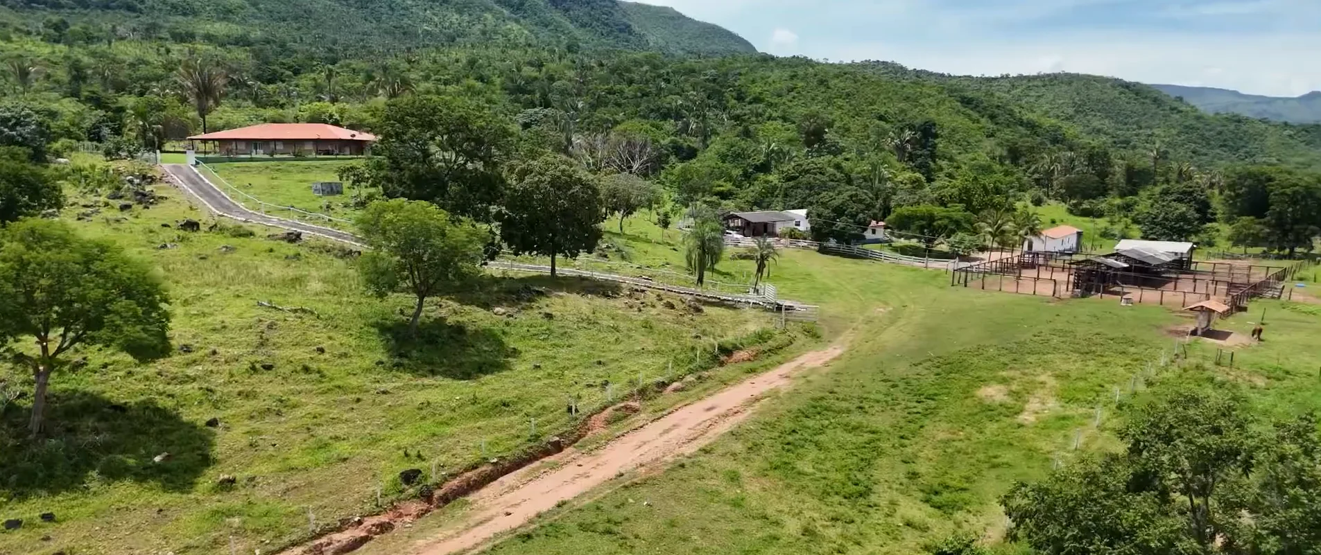 Vista aérea das benfeitorias da Fazenda São Mateus